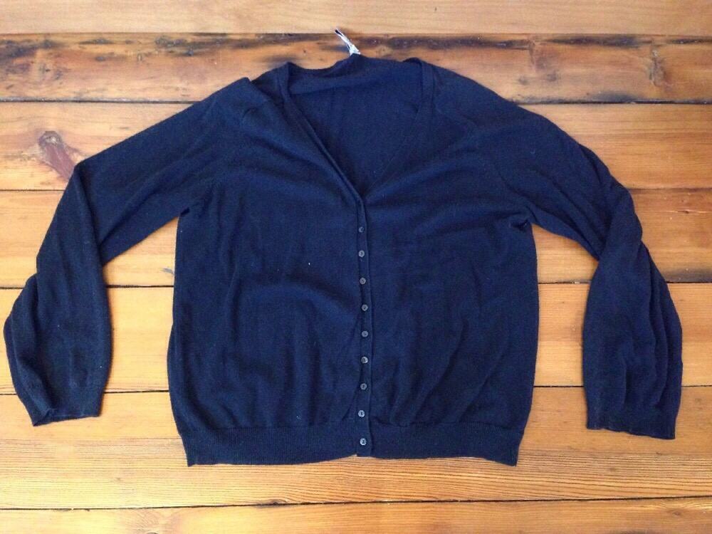 Gap Black Cotton Rayon Blend Womens Button Up Lightweight Sweater Cardigan XL